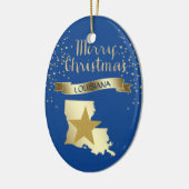 Blue Gold Louisiana Star Keramisch Ornament (Links)