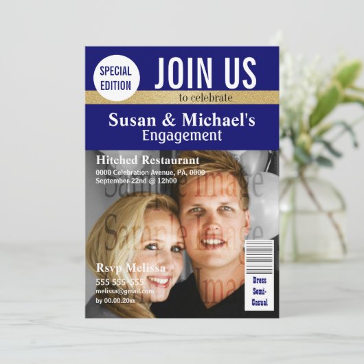 Blue Gold magazine verloving Kaart (Staand voorkant)