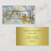 Blue Gold Marble Agate Visitekaartje (Voorkant / Achterkant)