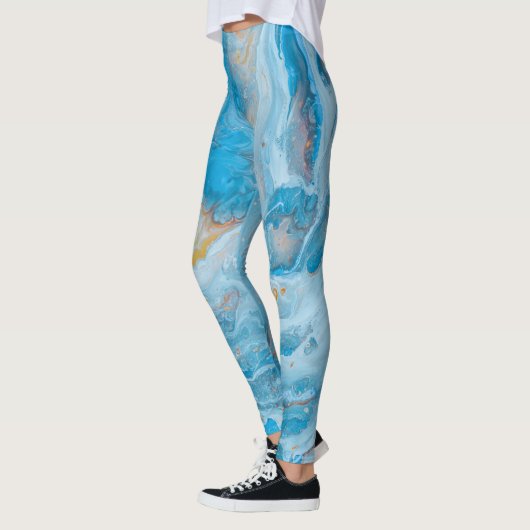 Blue Gold Marble Art Leggings (Links)