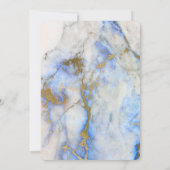 Blue & Gold Marble Baby shower Kaart (Achterkant)