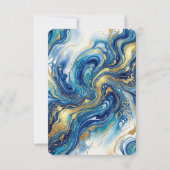 Blue Gold Marble  Elegant Wedding Save the Date (Dos)