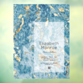 Blue Gold Marble Hair Salon QR Code Raamsticker (Vel 3)