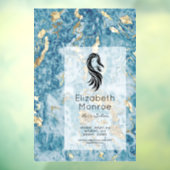 Blue Gold Marble Hair Salon Raamsticker (Vel 3)