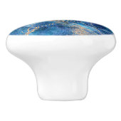 Blue Gold Marble  Keramische Knop (Zijkant)