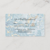Blue Gold Marble Monogram Modern Afsprakenkaartje (Achterkant)