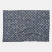 Blue Gold Mermaid Pattern Theedoek (Horizontaal)