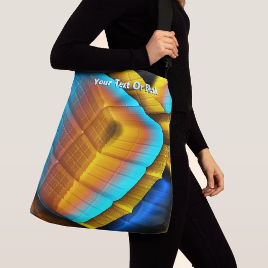 Blue-Gold Metallic Pattern 33 Crossbody Tas (Dichtbij)