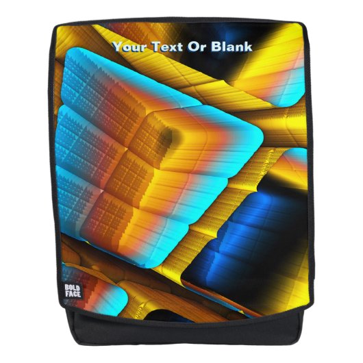 Blue-Gold Metallic Pattern 33 Rugtassen (Voorkant)