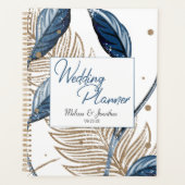 Blue Gold Modern Floral Elegant Wedding Planner (Voorkant)