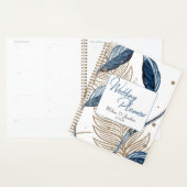 Blue Gold Moderne Floral Mariage élégant (Devant avec enveloppe)