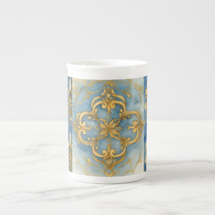 Blue Gold Mozaik Art, Style Vintage, Mug