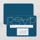 Blue Gold Night Under the Stars RSVP (Voorkant / Achterkant)