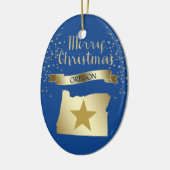 Blue Gold Oregon Star Keramisch Ornament (Links)