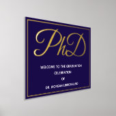 Blue Gold PhD Afstuderen Welkom Folie Afdrukken (Laagn)