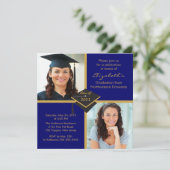 Blue & Gold Photo Afstuderen 2011 Kaart (Staand voorkant)