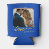 Blue Gold Photo Wedding Koelbox Blikjeskoeler (Voorkant)