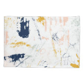 Blue Gold Pink Palette Splatter Kussensloop (Achterkant)