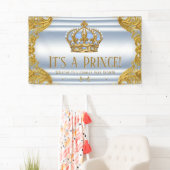 Blue Gold Prince Baby shower Banner (Insitu)