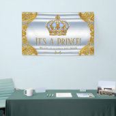 Blue Gold Prince Baby shower Banner (Beurs)
