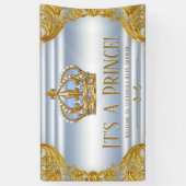 Blue Gold Prince Baby shower Banner (Verticaal)