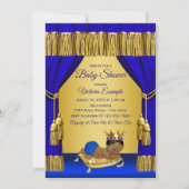 Blue Gold Prince Ethnic Baby Shower Invitations (Dos)