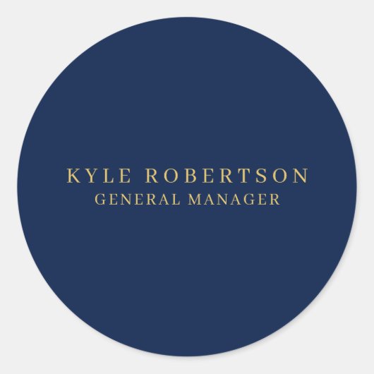 Blue Gold Professional Trendy Own Name Ronde Sticker (Voorkant)