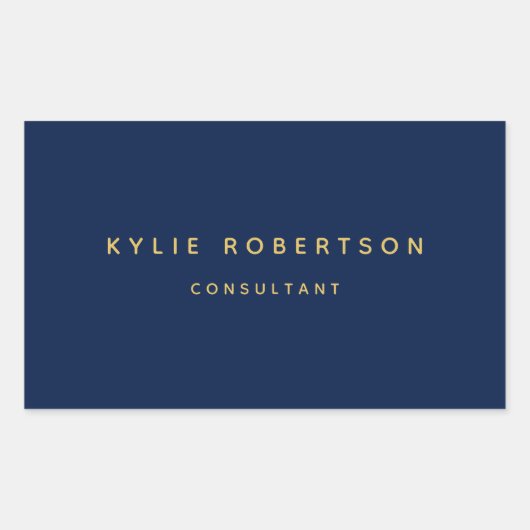 Blue Gold Professional Trendy Rechthoekige Sticker (Voorkant)