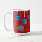 Blue Gold Red Glitter Merry Kerstmis Baubles Mok (Links)