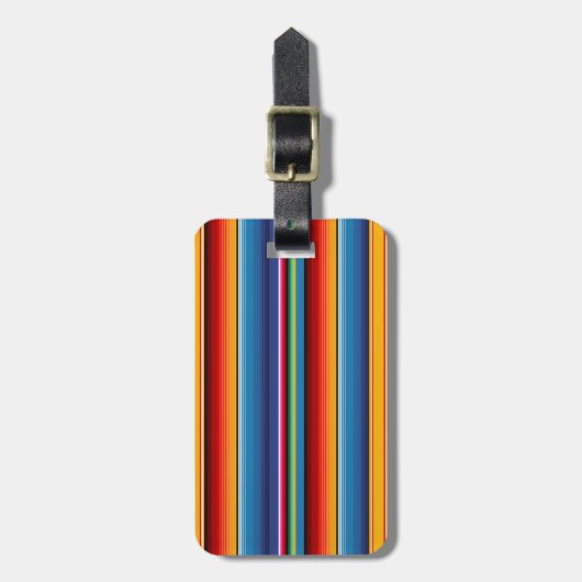 Blue Gold Red Mexican Sarape Bagagelabel (Voorkant verticaal)
