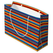 Blue Gold Red Mexican Sarape Large Cadeautasje (Achterkant Gekanteld)
