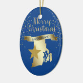 Blue Gold Rhode Keramisch Ornament (Links)