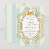 Blue Gold Royal Prince Baby Shower Invitations (Devant / Derrière)