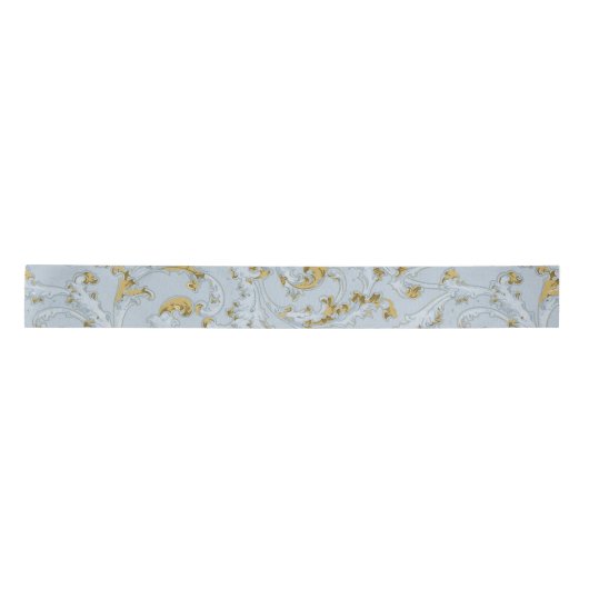 Blue Gold Scroll Swirl  Pattern Elegant Lint (Voorkant)