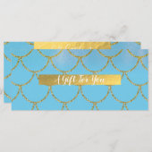 Blue & Gold Shimmer Mermaid Cadeaubon (Voorkant / Achterkant)