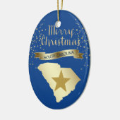 Blue Gold South Carolina Star Keramisch Ornament (Links)