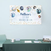 Blue Gold Space Birthday-banner Spandoek (Beurs)