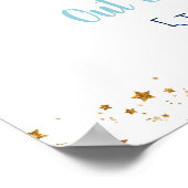 Blue Gold Space Birthday Welkom Poster (Hoek)