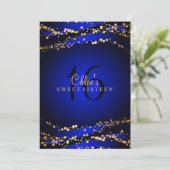 Blue & Gold Stardust | Invitation Sweet 16 (Debout devant)