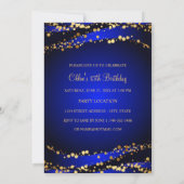 Blue & Gold Stardust Quinceañera Uitnodiging (Achterkant)