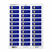 Blue Gold Stars Arizona Retouradres Etiket (Full Sheet)