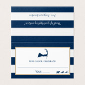Blue Gold Stripes Chatham Cape Cod Mariage Siège (Outside Unfolded)