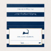 Blue Gold Stripes Chatham Cape Cod Mariage Siège (Outside Unfolded)
