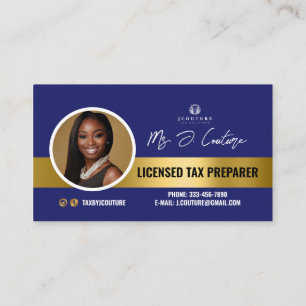 Blue & Gold Tax Preparer Boekhouding Visitekaartje