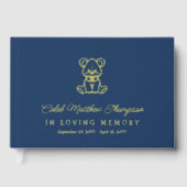 Blue Gold Teddy Bear Garçon En Mémoire Amoureuse (Recto)