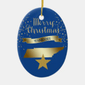 Blue Gold Tennessee Star Keramisch Ornament (Voorkant)