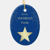Blue Gold Texas Star Keramisch Ornament (Achterkant)