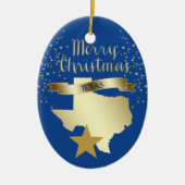 Blue Gold Texas Star Keramisch Ornament (Voorkant)