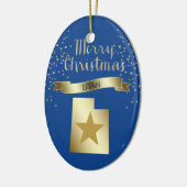 Blue Gold Utah Star Keramisch Ornament (Links)