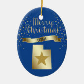 Blue Gold Utah Star Keramisch Ornament (Voorkant)